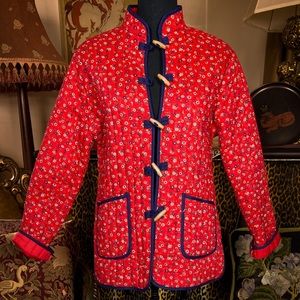 Vintage 70s Calico Quited Jacket 🍯 Prairie Style Small